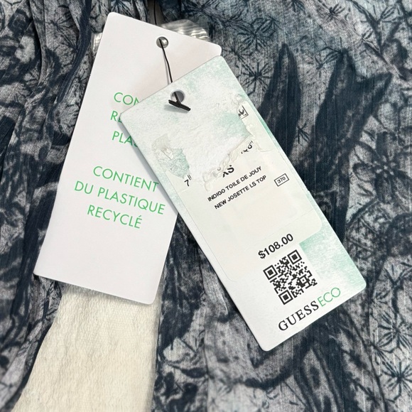 GUESS - NWT Josette long sleeve floral chiffon top XS - Picture 7 of 15